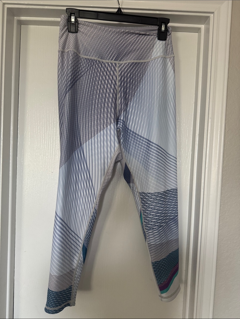 Peloton Light Blue, White & Teal Racerback Sports Bra and Leggings sold separate